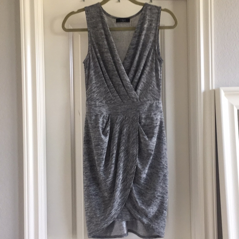 Gray v-neck dress
